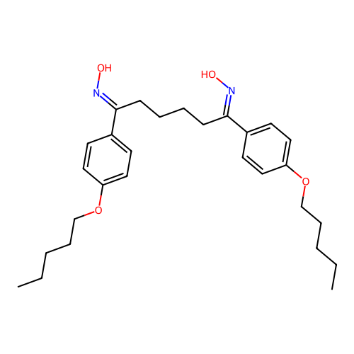 (1E,6E)-N,N'-dihydroxy-1,6-bis[4-(pentyloxy)phenyl]hexane-1,6-diimine structure
