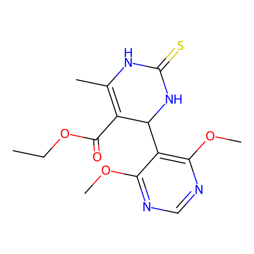 ethyl 4',6'-dimethoxy-6-methyl-2-thioxo-1,2,3,4-tetrahydro-[4,5'-bipyrimidine]-5-carboxylate structure