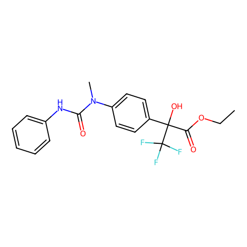 ethyl 3,3,3-trifluoro-2-hydroxy-2-{4-[methyl(phenylcarbamoyl)amino]phenyl}propanoate structure