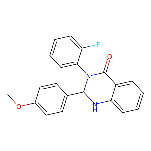 3-(2-fluorophenyl)-2-(4-methoxyphenyl)-2,3-dihydroquinazolin-4(1H)-one structure