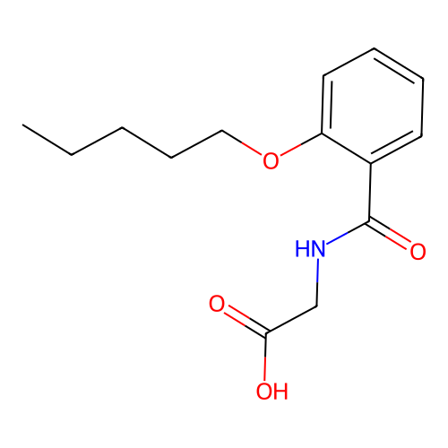 N-{[2-(pentyloxy)phenyl]carbonyl}glycine structure
