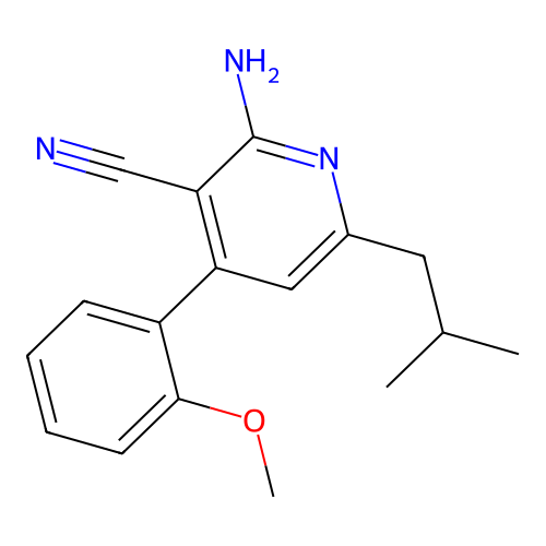 2-Amino-4-(2-methoxyphenyl)-6-(2-methylpropyl)pyridine-3-carbonitrile structure