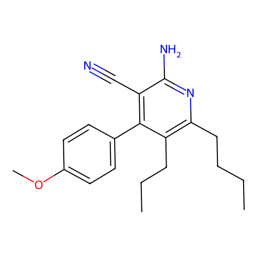 2-Amino-6-butyl-4-(4-methoxyphenyl)-5-propylpyridine-3-carbonitrile structure