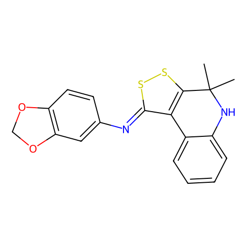N-(1,3-benzodioxol-5-yl)-4,4-dimethyl-5H-dithiolo[3,4-c]quinolin-1-imine structure