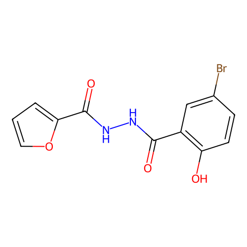 N'-(5-bromo-2-hydroxybenzoyl)furan-2-carbohydrazide structure