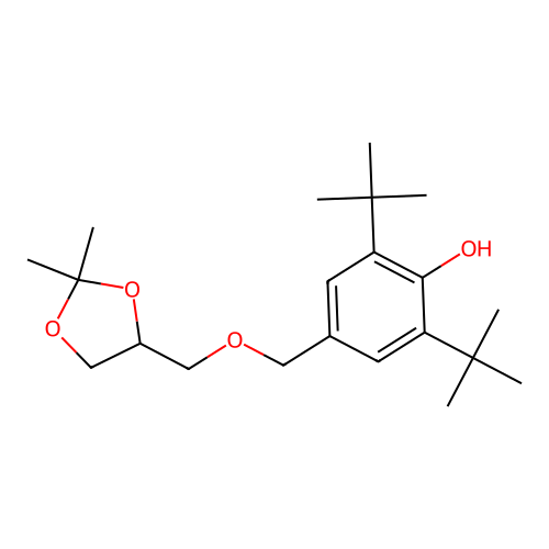 2,6-Di-tert-butyl-4-(((2,2-dimethyl-1,3-dioxolan-4-yl)methoxy)methyl)phenol structure