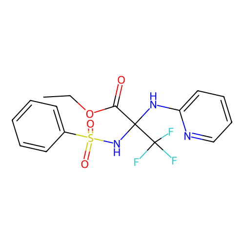 ethyl 3,3,3-trifluoro-N-(phenylsulfonyl)-2-(pyridin-2-ylamino)alaninate structure