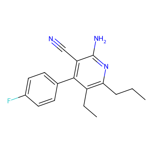 2-Amino-5-ethyl-4-(4-fluorophenyl)-6-propylpyridine-3-carbonitrile structure