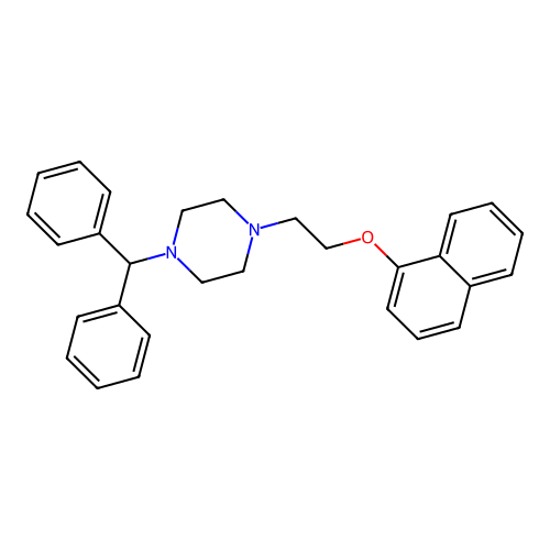 1-(Diphenylmethyl)-4-[2-(naphthalen-1-yloxy)ethyl]piperazine structure