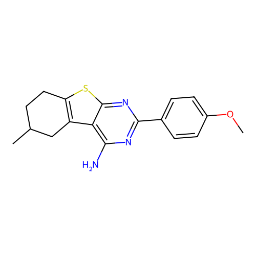 2-(4-methoxyphenyl)-6-methyl-5,6,7,8-tetrahydro-[1]benzothiolo[2,3-d]pyrimidin-4-amine structure