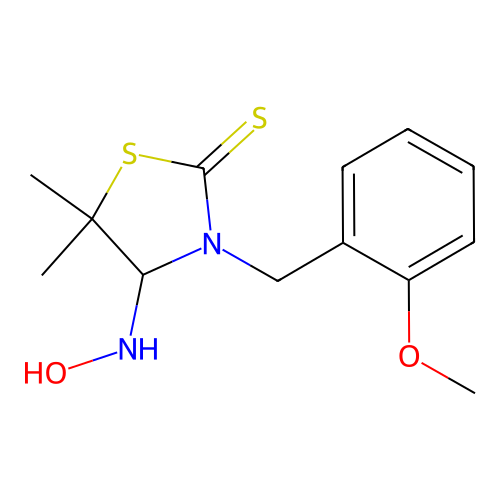 4-(Hydroxyamino)-3-(2-methoxybenzyl)-5,5-dimethyl-1,3-thiazolidine-2-thione structure