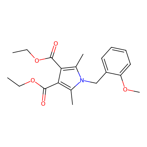 diethyl 1-(2-methoxybenzyl)-2,5-dimethyl-1H-pyrrole-3,4-dicarboxylate structure