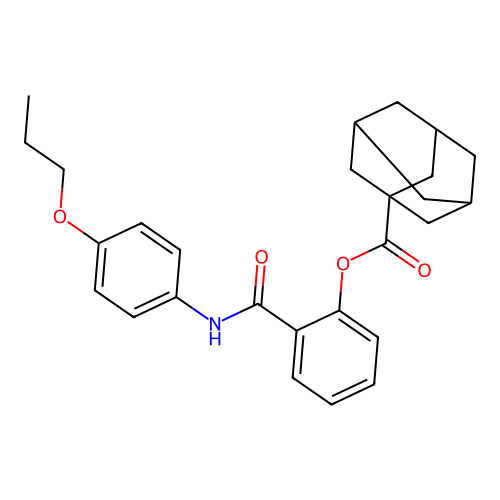 2-[(4-Propoxyphenyl)carbamoyl]phenyl tricyclo[3.3.1.1~3,7~]decane-1-carboxylate structure