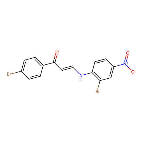 (2E)-3-[(2-bromo-4-nitrophenyl)amino]-1-(4-bromophenyl)prop-2-en-1-one structure