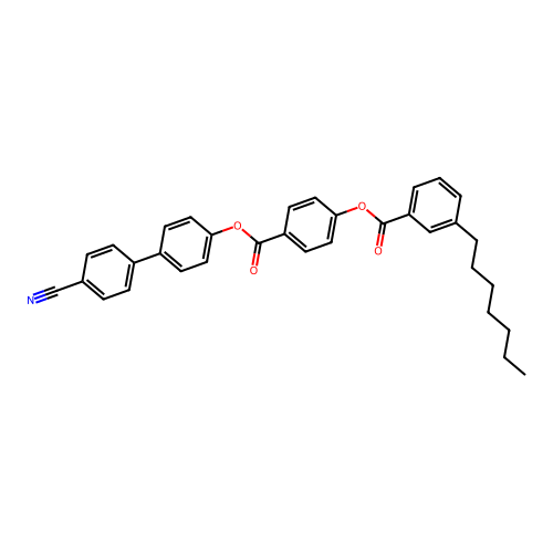 4-{[(4'-Cyanobiphenyl-4-yl)oxy]carbonyl}phenyl 3-heptylbenzoate structure