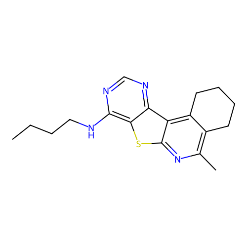 N-butyl-5-methyl-1,2,3,4-tetrahydropyrimido[4',5':4,5]thieno[2,3-c]isoquinolin-8-amine structure
