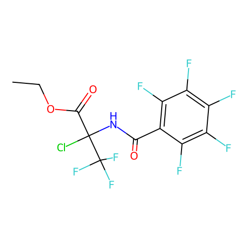 Ethyl 2-chloro-3,3,3-trifluoro-2-[(2,3,4,5,6-pentafluorobenzoyl)amino]propanoate structure