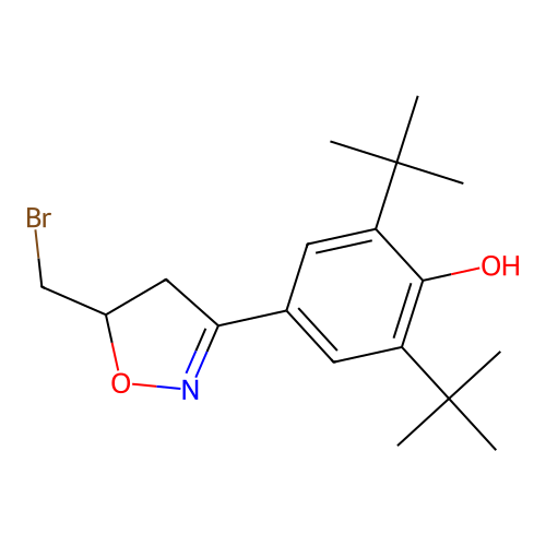 4-(5-(Bromomethyl)-4,5-dihydroisoxazol-3-yl)-2,6-di-tert-butylphenol structure