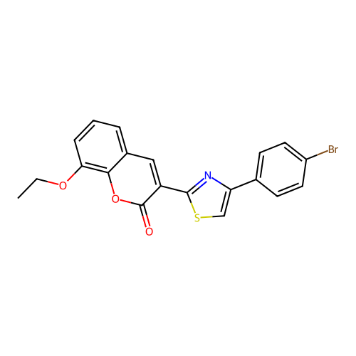 3-[4-(4-bromophenyl)-1,3-thiazol-2-yl]-8-ethoxy-2H-chromen-2-one structure