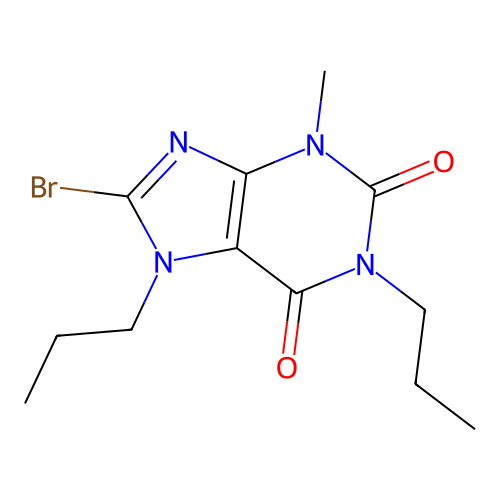 8-bromo-3-methyl-1,7-dipropyl-3,7-dihydro-1H-purine-2,6-dione structure