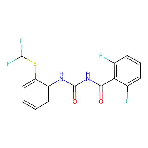 N-({2-[(difluoromethyl)sulfanyl]phenyl}carbamoyl)-2,6-difluorobenzamide structure