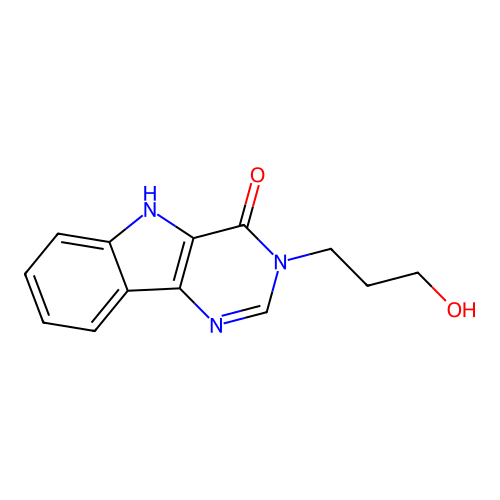 3-(3-hydroxypropyl)-3,5-dihydro-4H-pyrimido[5,4-b]indol-4-one structure