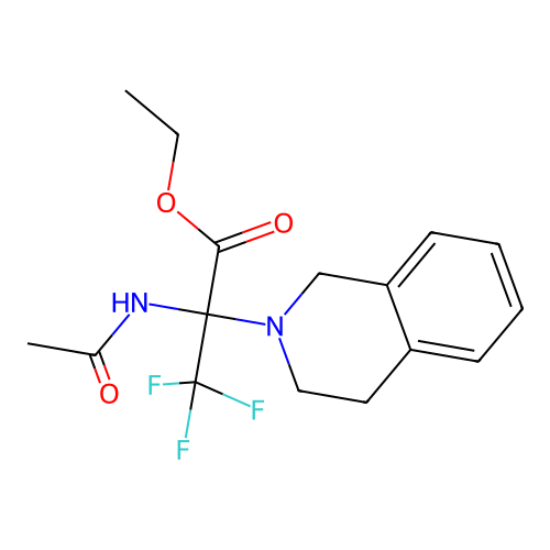 ethyl 2-acetamido-2-(3,4-dihydro-1H-isoquinolin-2-yl)-3,3,3-trifluoropropanoate structure