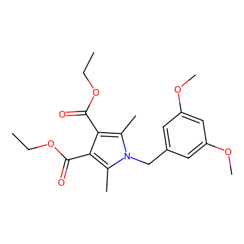 diethyl 1-(3,5-dimethoxybenzyl)-2,5-dimethyl-1H-pyrrole-3,4-dicarboxylate structure