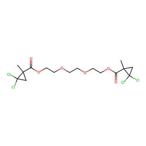 2-[2-[2-(2,2-dichloro-1-methylcyclopropanecarbonyl)oxyethoxy]ethoxy]ethyl 2,2-dichloro-1-methylcyclopropane-1-carboxylate structure