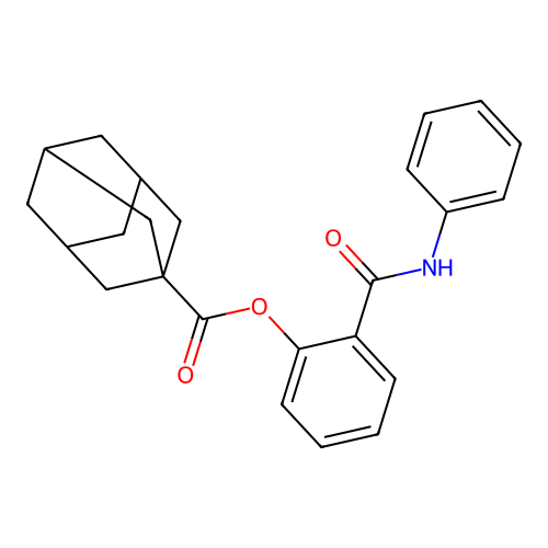2-(Phenylcarbamoyl)phenyl tricyclo[3.3.1.1~3,7~]decane-1-carboxylate structure