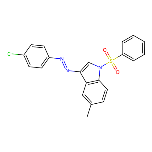 3-[(E)-(4-chlorophenyl)diazenyl]-5-methyl-1-(phenylsulfonyl)-1H-indole structure