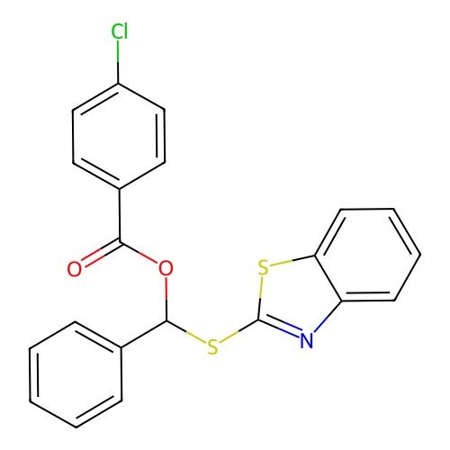 (1,3-Benzothiazol-2-ylsulfanyl)(phenyl)methyl 4-chlorobenzoate structure