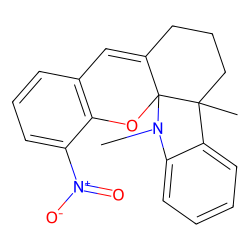 4b,14-dimethyl-12-nitro-4b,6,7,14-tetrahydro-5H-chromeno[3,2-j]carbazole structure