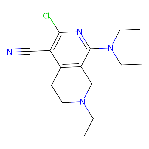 3-chloro-1-(diethylamino)-7-ethyl-5,6,7,8-tetrahydro-2,7-naphthyridine-4-carbonitrile structure
