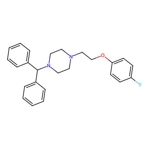 1-(Diphenylmethyl)-4-[2-(4-fluorophenoxy)ethyl]piperazine structure