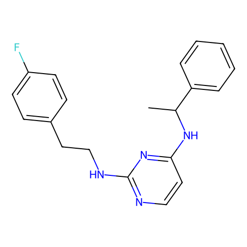 2-N-[2-(4-fluorophenyl)ethyl]-4-N-(1-phenylethyl)pyrimidine-2,4-diamine structure