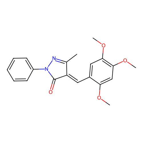 3-Methyl-1-phenyl-4-[(2,4,5-trimethoxyphenyl)methylene]-1,2-diazolin-5-one structure