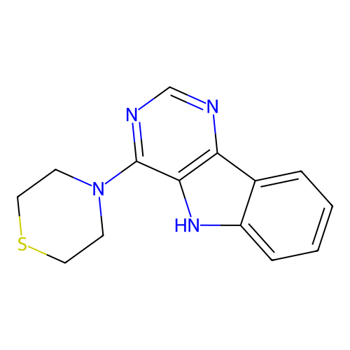 4-(5H-pyrimido[5,4-b]indol-4-yl)thiomorpholine structure