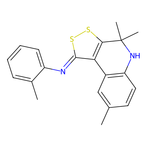 4,4,8-trimethyl-N-(2-methylphenyl)-5H-dithiolo[3,4-c]quinolin-1-imine structure