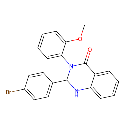 2-(4-bromophenyl)-3-(2-methoxyphenyl)-2,3-dihydroquinazolin-4(1H)-one structure
