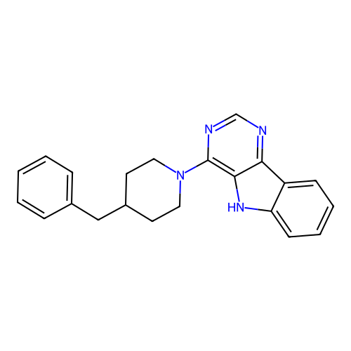 4-(4-benzylpiperidin-1-yl)-5H-pyrimido[5,4-b]indole structure