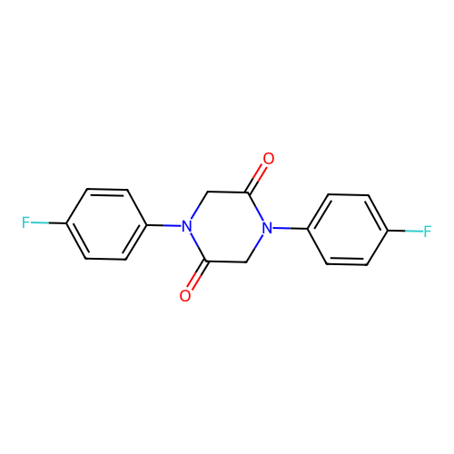 1,4-Bis(4-fluorophenyl)piperazine-2,5-dione structure