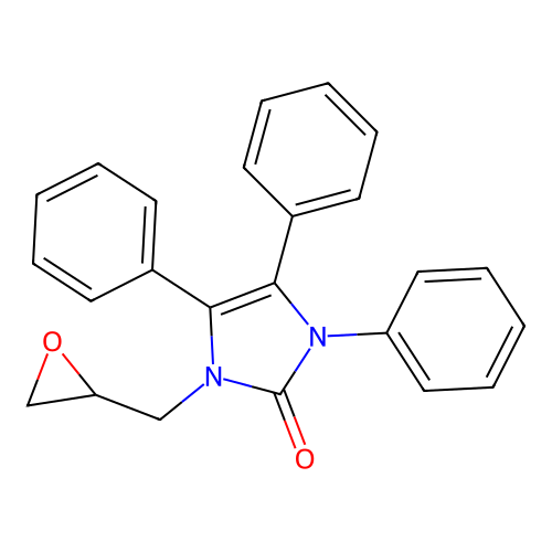 1-(oxiran-2-ylmethyl)-3,4,5-triphenyl-1,3-dihydro-2H-imidazol-2-one structure