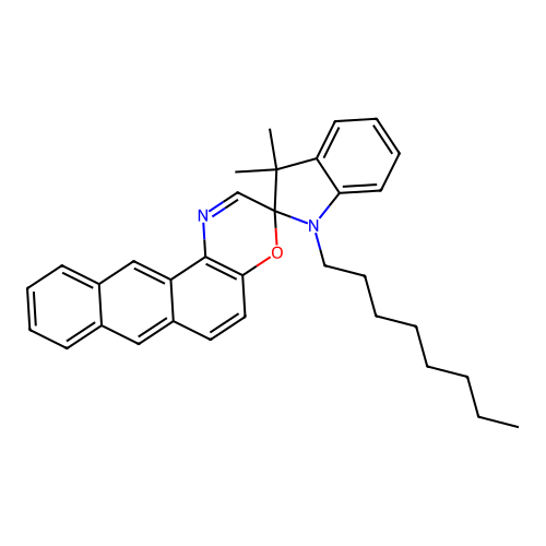 3',3'-Dimethyl-1'-octylspiro[anthra[2,1-b][1,4]oxazine-3,2'-indoline] structure