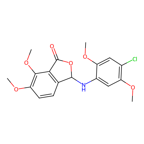 3-[(4-chloro-2,5-dimethoxyphenyl)amino]-6,7-dimethoxy-2-benzofuran-1(3H)-one structure