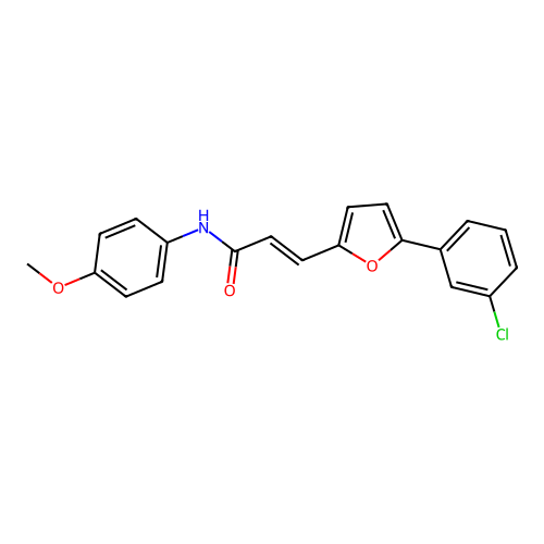 (2E)-3-[5-(3-chlorophenyl)furan-2-yl]-N-(4-methoxyphenyl)prop-2-enamide structure