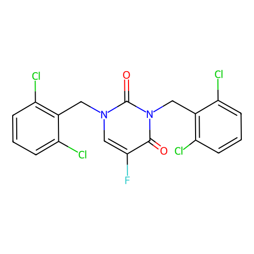 1,3-Bis(2,6-dichlorobenzyl)-5-fluoropyrimidine-2,4(1h,3h)-dione structure