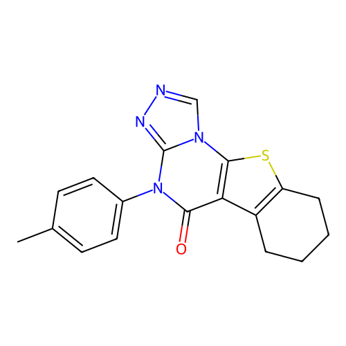 4-(4-methylphenyl)-6,7,8,9-tetrahydro[1]benzothieno[3,2-e][1,2,4]triazolo[4,3-a]pyrimidin-5(4H)-one structure