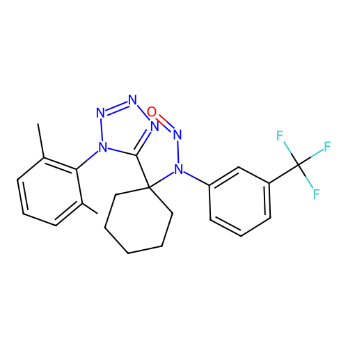 N-[1-[1-(2,6-dimethylphenyl)tetrazol-5-yl]cyclohexyl]-N-[3-(trifluoromethyl)phenyl]nitrous Amide structure