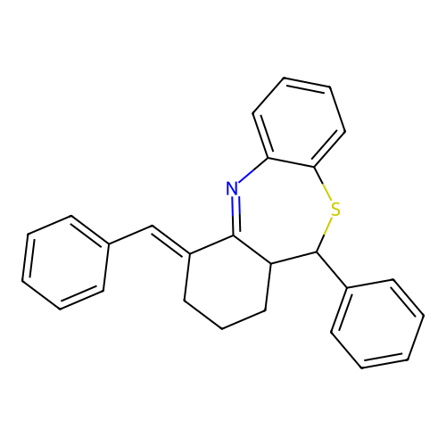 4-Benzylidene-11-phenyl-1,2,3,4,11,11a-hexahydrodibenzo[b,e][1,4]thiazepine structure